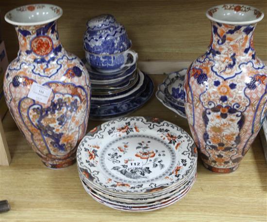 A pair of Imari vases